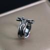 European and American Men's Trendy Metal Ring, Retro Style Cool and Handsome Design Totem Geometric Men's Ring