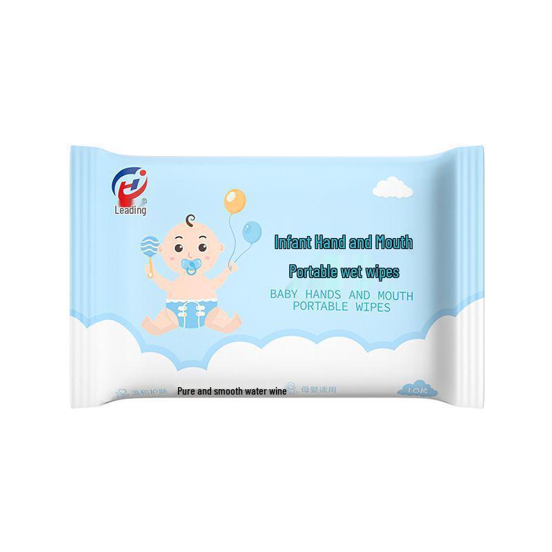 Portable Baby Wipes for Kids - Hand & Mouth Cleaning - 10 Individually Packed Wipes