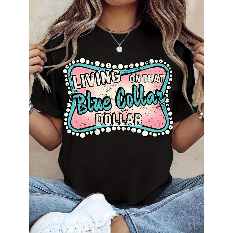 [Summer] Blue-collar Life, Live the Blue-collar Spirit Printed T-shirt, High-quality Outdoor Top
