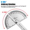 180 Degree Protractor Goniometer Angle Ruler Stainless Steel Woodworking Tools Rotary Measuring Ruler Metal Angle Finder