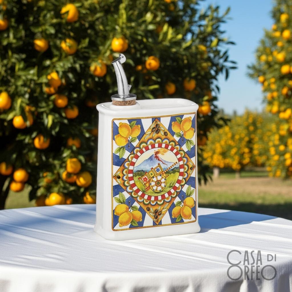 Merkloze Keramische Olijfolie Dispenser 250ml - Siciliaans Design