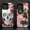 Luxury Skull Floral Cartoon Phone Case For iPhone 16 15 14 13 PRO MAX 11 12 13 PRO X XS XR 7 8 Plus Protective Shell Y2k Cover