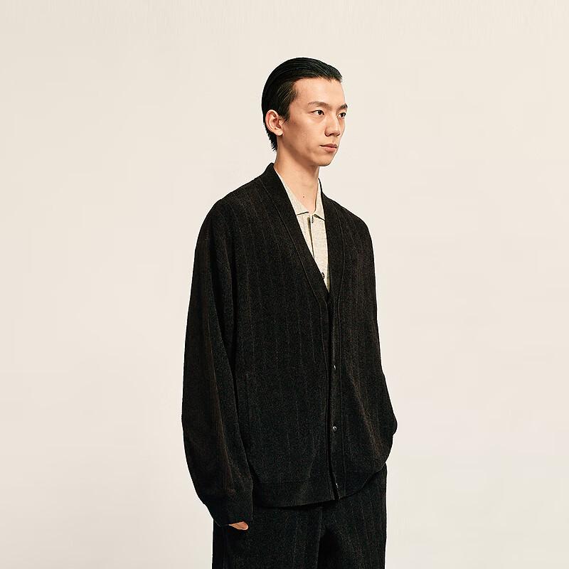 Suxie Men's 2025 Autumn V-Neck Loose Fit Cardigan Sweater