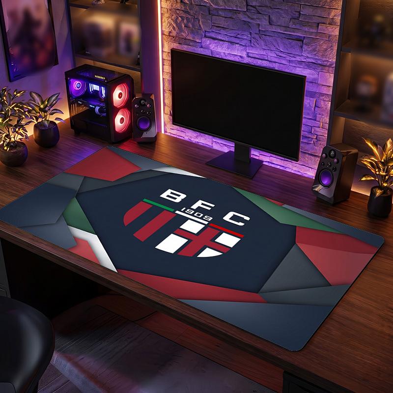 Bologna FC Theme Pattern Mouse Pad, Soccer Logo Design XXL Gaming Desk Mat Non-Slip Computer Mouse Pad