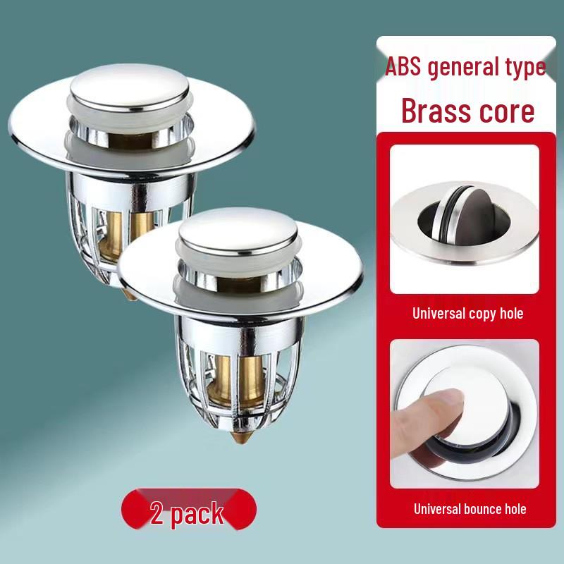 Spring Core Deodorizing Basin Leak Plug with Copper Core - Universal Bathroom Wash Basin Accessory
