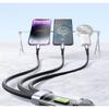 Transparent Fast Charging 3-in-1 Braided Cable With Led Indicator For Huawei Apple Android 100w