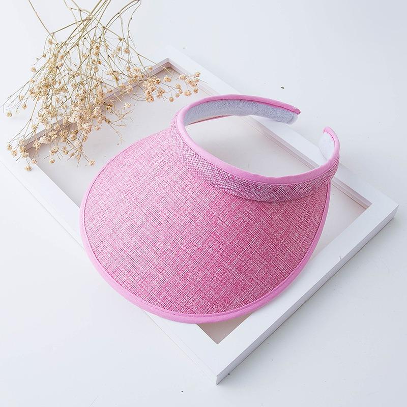 Empty top sun hat Sun hat Children's summer face covering Versatile beach big eaves Seaside outdoor sun protection Straw hat