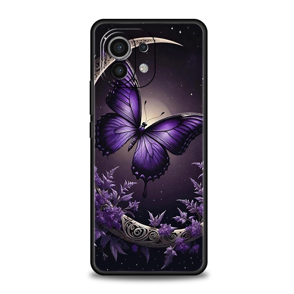 Art Purple Butterfly Phone Case Cover for Xiaomi Mi 17 Pro Max 15 14 13 12 11 Ultra 15T 14T 13T 12T 11T Pro Lite Soft TPU Shell
