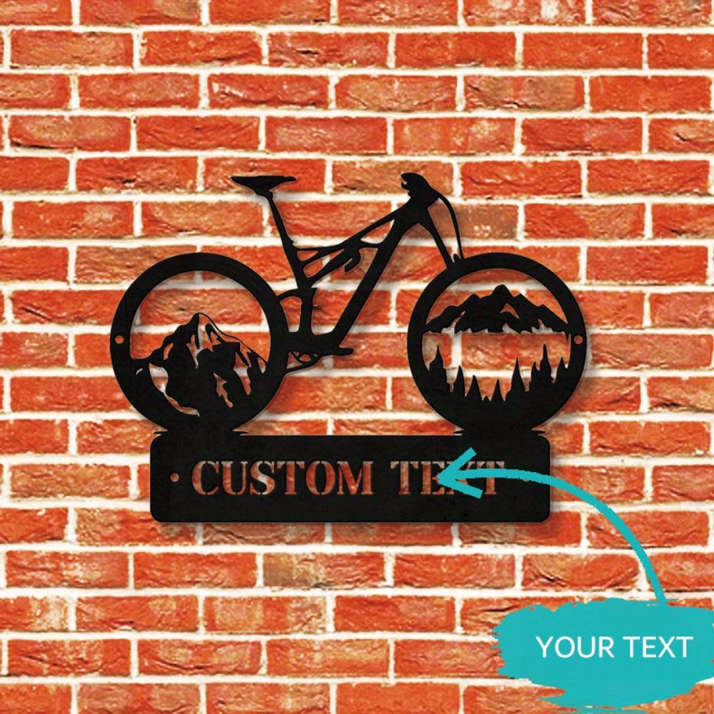 Bicycle Metal Wall Art Mountain Silhouette Home Decor Garden Rustic Design