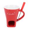 Tasse à Fondre le Chocolat Tasse à Fondue au Chocolat en Céramique avec Fourchette pour Glace Fromage Beurre