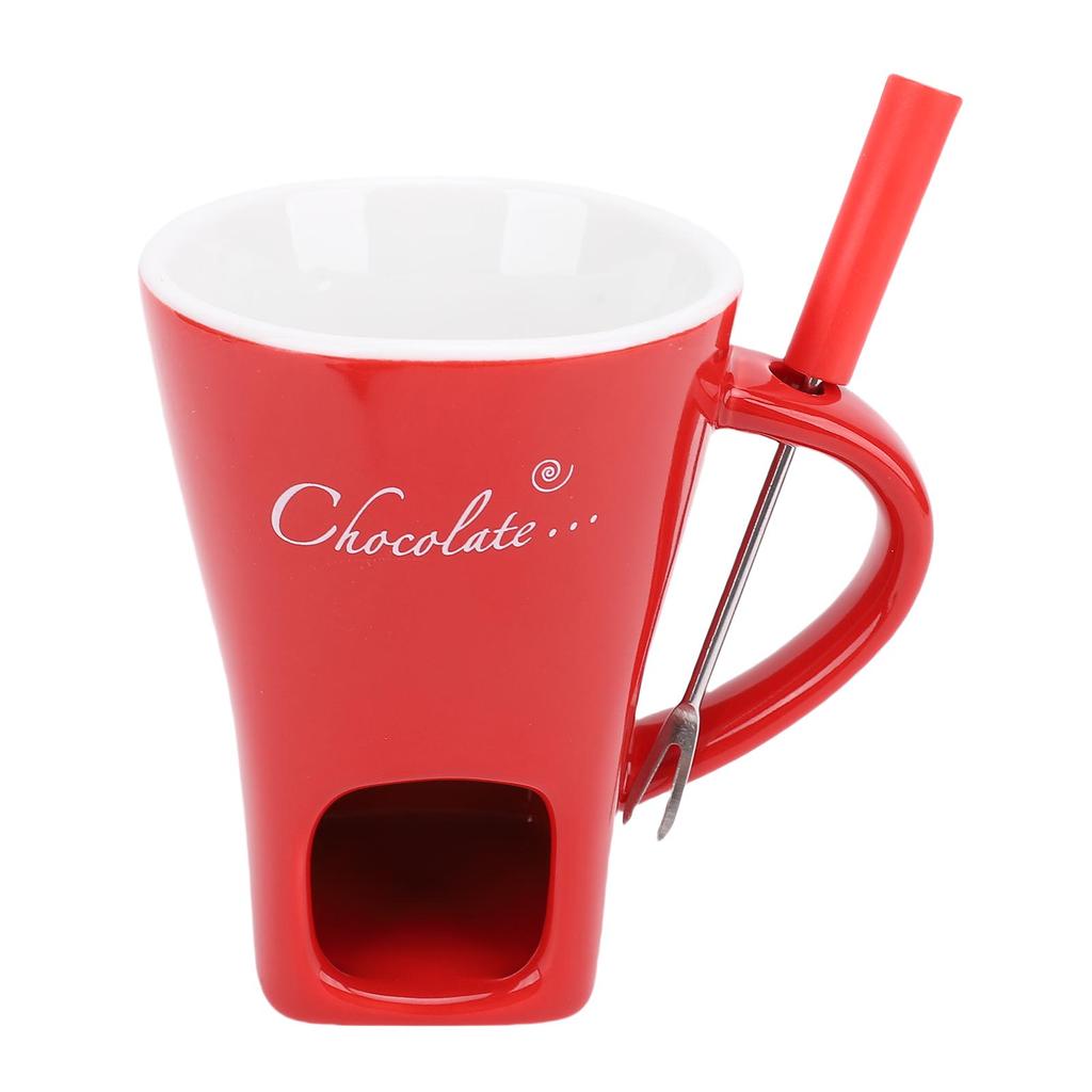 Schokoladenschmelzbecher Keramik Schokoladenfondue-Becher mit Gabel für Eis Käse Butter