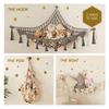 Jumbo Stuffed Animal Hammock Giant Capacity Woven Toy Hammock Storage Net Triangle Macrame Mesh Toy Net Holder Bedroom