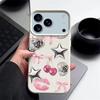 Cherry Bowknots Lips Disco Ball Pattern Case For iPhone 17 Pro Max iPhone 16 Pro Max 15 14 13 12 11 16E Air Luxury Leather Texture Silicone Cover