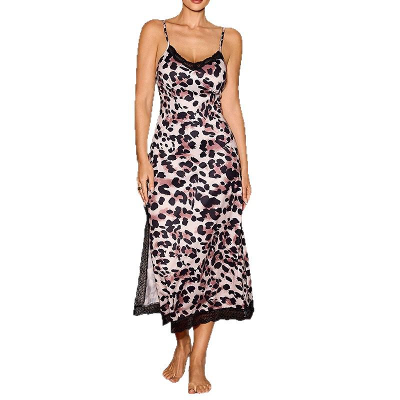 Canottiera con Pizzo a Stampa Leopardo - Pigiami Sexy da Donna per Primavera/Estate