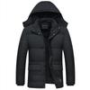 Padded Jacket Men's Cotton Jacket Whole Piece Plus Velvet Thick Padded Jacket Men's Warm Jacket Take Off Cap Large Size