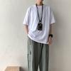 Top Casual Unisex de Vară Culoare Solidă Gât Rotund Mânecă Scurtă Mărimi Mari Cămașă de Bază