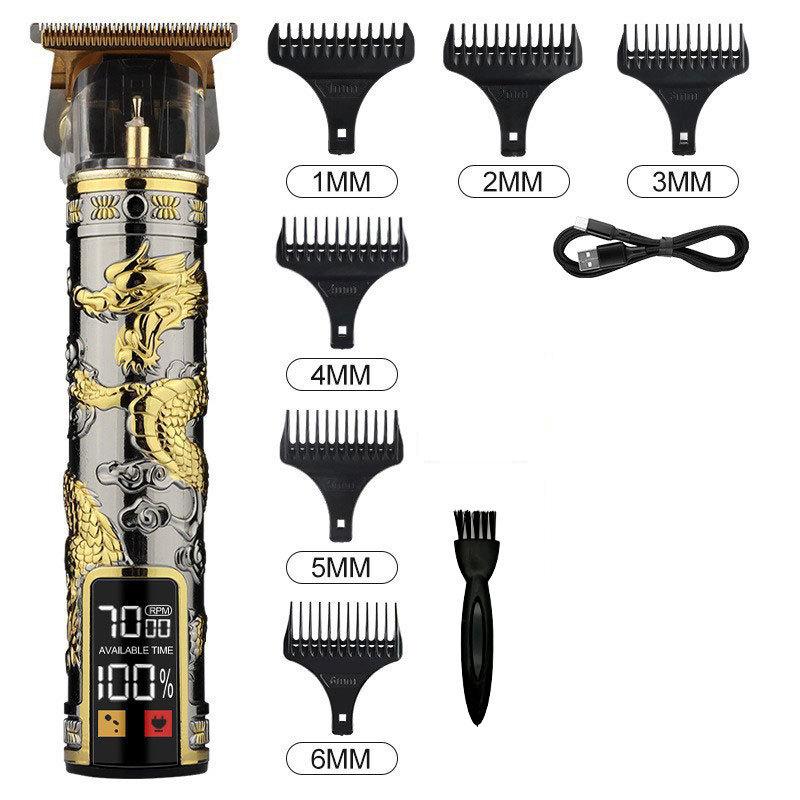 Stainless Steel Hair Clippers with Large Digital Display Electric Hair Clipper Professional USB Cordless Clipper Professional Beard Trimmer