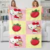 Hello Kitty Printed Flannel Blanket, Soft Cozy Fluffy Throw for Bed, Sofa & Living Room
