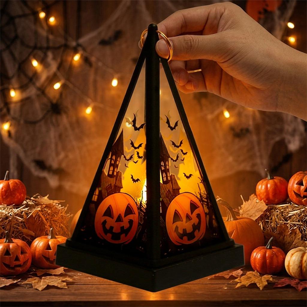 Halloween Decorations, Portable Wind Lanterns, Holiday Party Atmosphere Props Decorations, Halloween Candle Lights