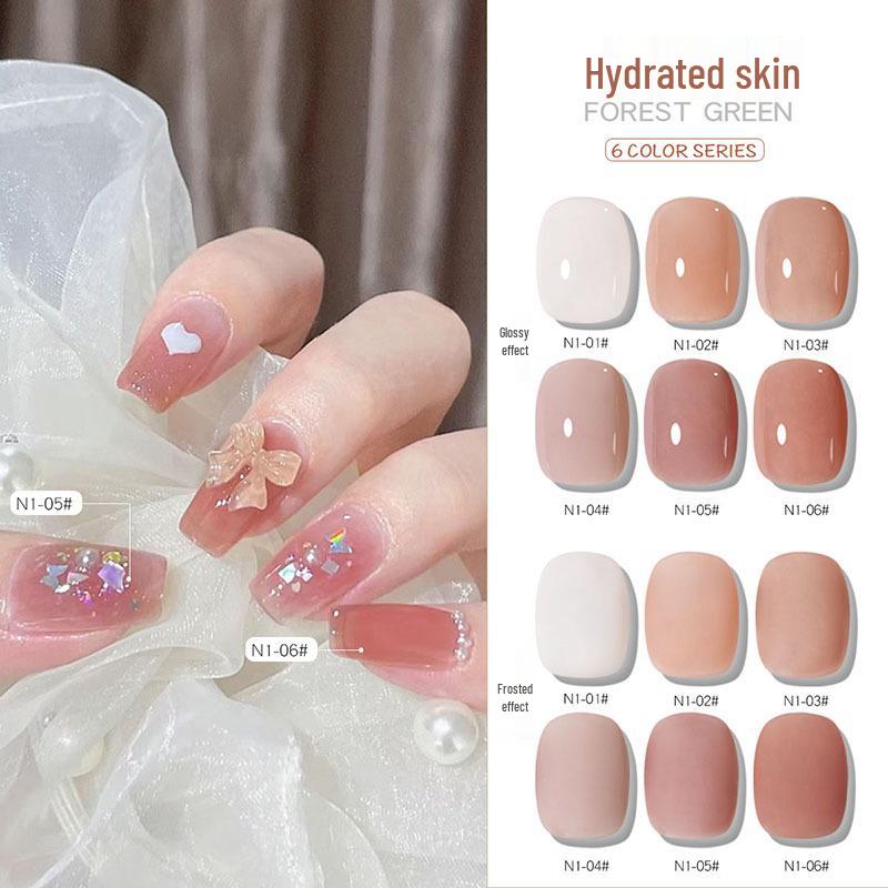 

2024 Ice Transparent Nude Gel Polish - 6 Colors, Hot Selling, Light Therapy Ice Tea Shades