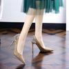 2025 New Diamond-Style Female High Heels Pointy Shallow Mouth Sexy and Fashionable Thin Heels Single Shoes Women