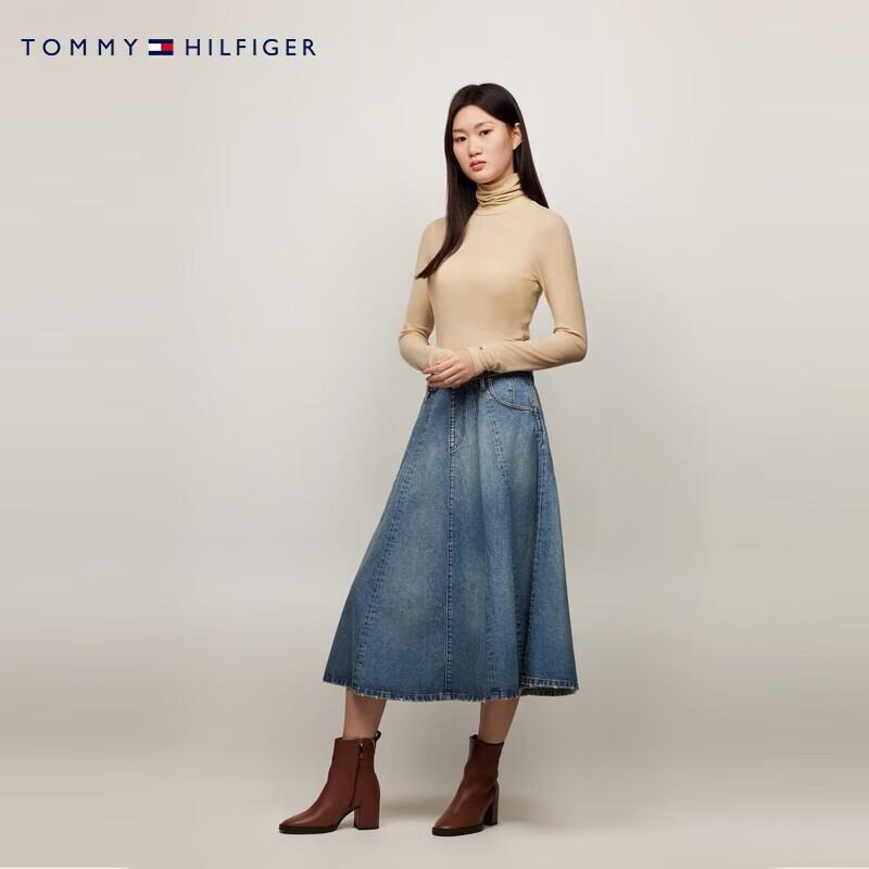 Tommy Hilfiger Women's Lyocell Blend High-Neck Long Sleeve T-Shirt