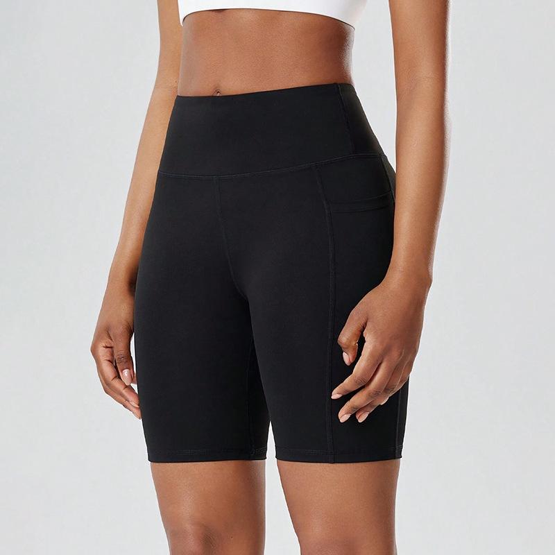 

Breathable Quick-drying Yoga Shorts with A Bum-lifting Design Running and Fitness Shorts High-waisted Skin-tight Sports and Cycling Tights S чёрный