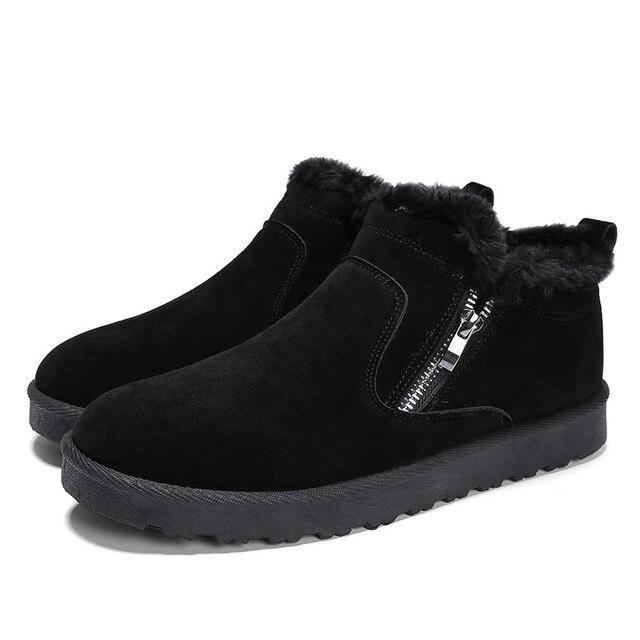 

Мужские кожаные ботинки, зимняя обувь для мужчин, плюшевые теплые внутренние нескользящие черные ботильоны, уютная меховая обувь Botas Hombre 44