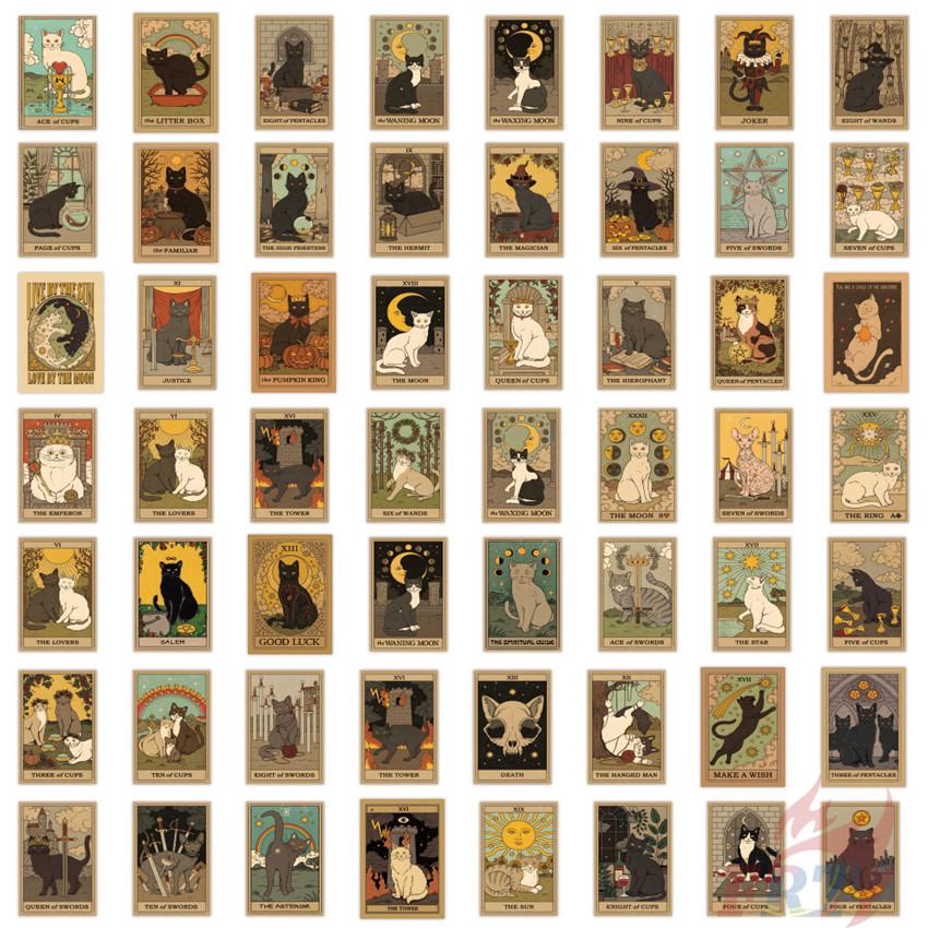 

50Pcs/100Pcs Ретро котячі наклейки Таро DIY модні водонепроникні наклейки Doodle наклейки A