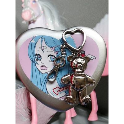 CLUT STUDIO 1 2 Hanging Bear Heart Keyring