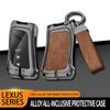 Leather Car Metal Key Case Cover For Lexus Es200 Rx300 Ls500H Nx26 Keyless Bag Protector Shell Keychain Auto Accessories