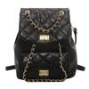 School bag female spring college student backpack large capacity bag 2025 new trendy diamond chain lightweight travel backpack