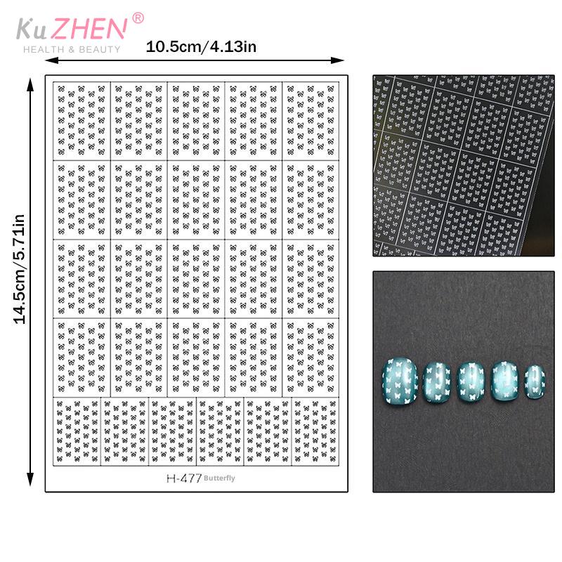 1 Sheet Nail Art Hollow Out Sticker Star Butterfly Love Adhesive Template Stamp Stickers Nail Art Decoration Charm Nail Decals