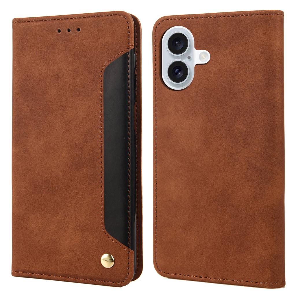 For iPhone 16 Case PU Leather Shockproof Protection Wallet Phone Cover
