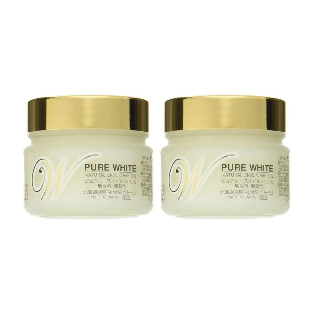 Hokkaido Jun Horse Oil Main Store Pure White Horse Oil 100% Moisturizing Cream 100g x 2