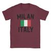 Unisex T Shirt Milan Italy Flag T Shirts Fashion  Beach Tee Shirt Awesome  Cotton Tops Gift