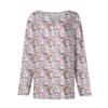 Women's Fashion Casual V-Neck Button-Up Long-Sleeve T-Shirt With Christmas Print Top