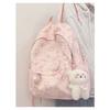 Bear Cartoon Print Backpack Versatile Soft Girl School Bag Teenage Girl Backpack