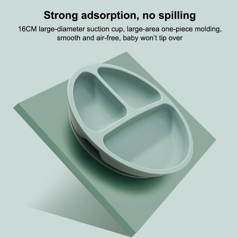 Baby Silicone Feeding Set 3 Pieces Non-Slip Suction Plate Tableware For Baby Weaning