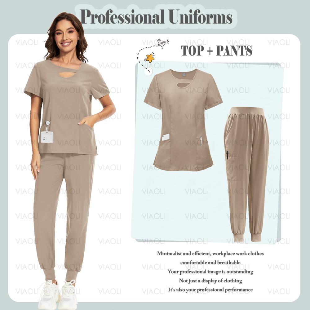 Multicolour Jogger Suit Doctor Nursing Uniform Pocket Top Pants Nurse Scrub Set Medical Clinical Clothes Surgical Uniforms Woman