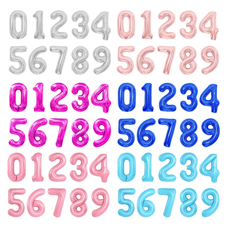 32-Inch Gold Number-Shaped Foil Balloons for Decorations