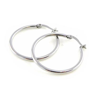 [H6200] - Steel Hoop Earrings 'Choreography' 3 Cm - 2 Mm
