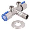 1pc Faucet Double Handle Triangle Valve Stainless Steel Cold Water Tap Bathroom Washing Machine Toilet Bathroom Fixture Parts