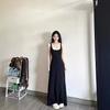 Black Sleeveless Sling Vest Dress Fake Two Pieces Design Sense Niche Waist Thin a Word Long Dress