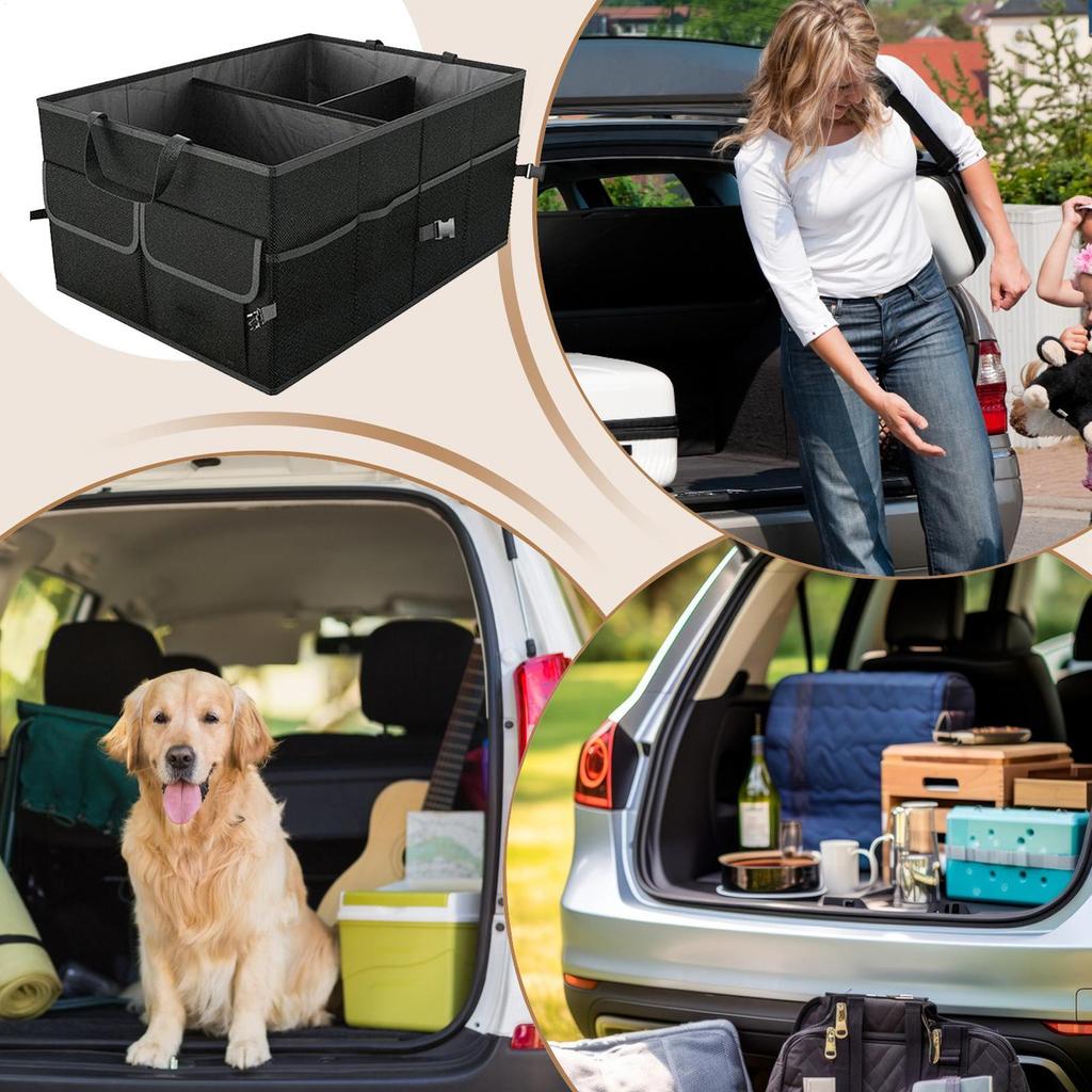 Car Trunk Organizer Foldable Storage Box Multifunctional SUV Auto Accessories for Travel Camping Picnic Snack Daily Commuting