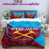 Football Red Blue Pattern Bedding Quilt Set Quilt Cover Pillowcase Home Decoration Birthday Gift (1 * duvet cover + 2 * pillowcase, without core)