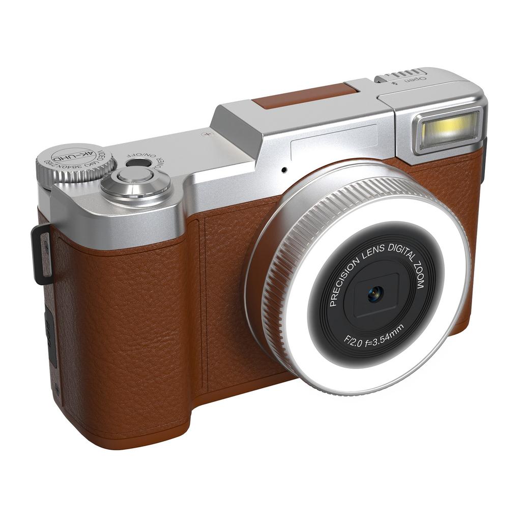 4K Digital Camera 48MP Resolution 18X Zoom Compact Travel Size for Selfie and Video Recording