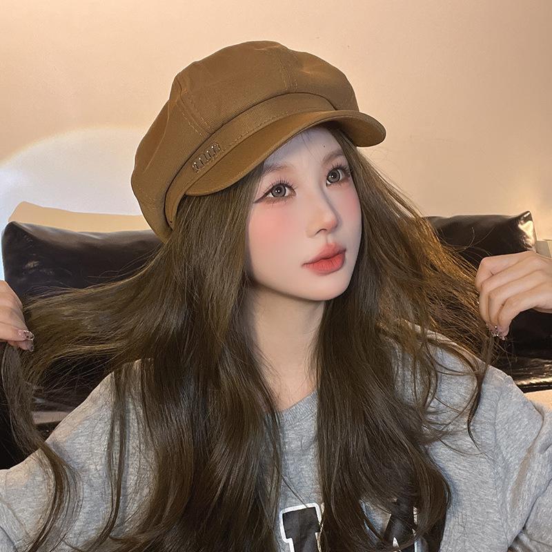 Fashion Hat Women's Octagonal Hat Spring and Autumn Korean Version Versatile Newspaper Bee Hat Fashionable Autumn and Winter Beret Men