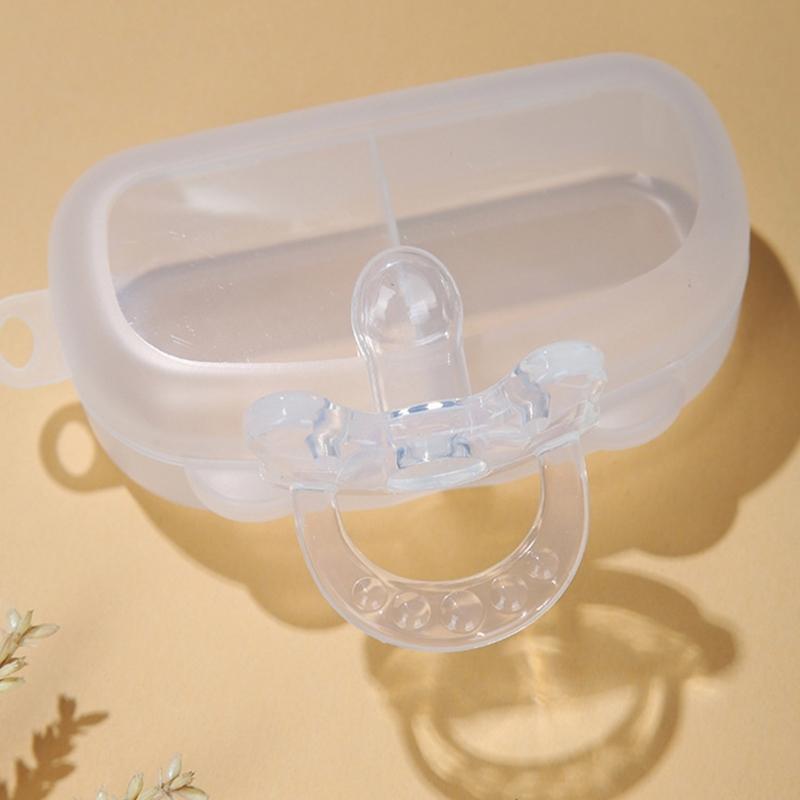 2pcs Infant Soother Soft Silicone Comforting Baby During Weaning Phase for Day And Night Use with Portable Storage Case