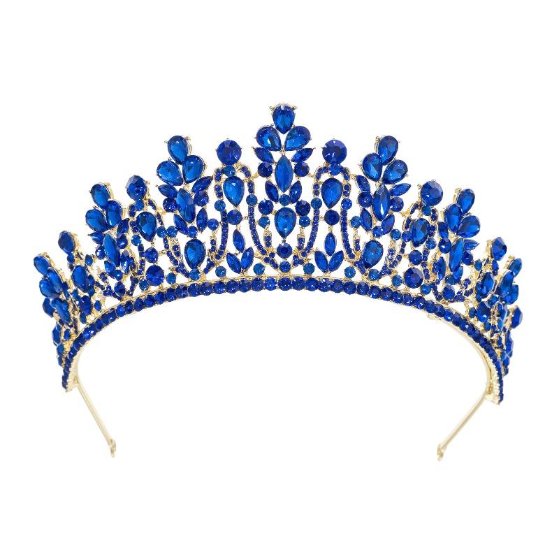 Baroque European and American Beauty Pageant Bridal Crown Tiara Alloy Crystal Wedding Headband Hair Accessories Crown